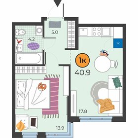 41 м², 1-комнатная квартира 6 000 000 ₽ - изображение 70