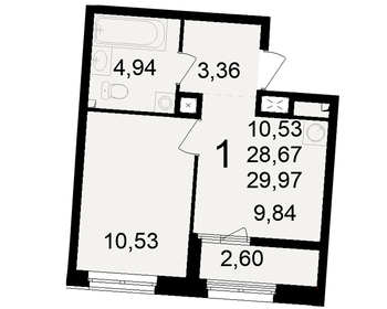 Квартира 30 м², студия - изображение 1