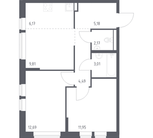 Квартира 55,5 м², 2-комнатная - изображение 1