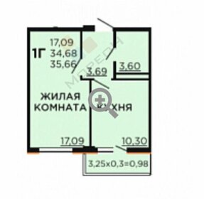 Квартира 36,5 м², 1-комнатная - изображение 1