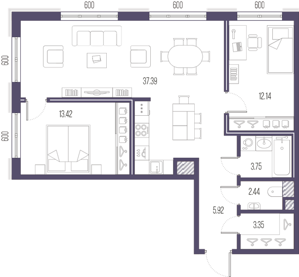 78,4 м², 2-комнатная квартира 27 344 940 ₽ - изображение 24