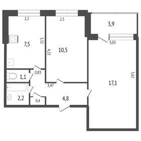 Квартира 47,5 м², 2-комнатная - изображение 1