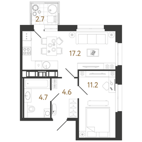 Квартира 37,7 м², 1-комнатная - изображение 1