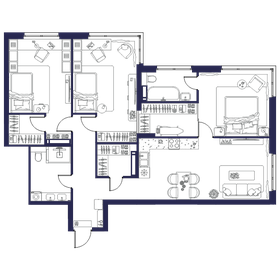 Квартира 107,3 м², 3-комнатная - изображение 1