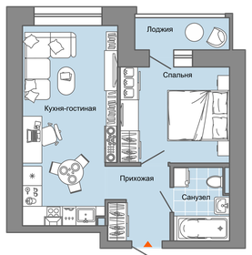 Квартира 41 м², 2-комнатная - изображение 1