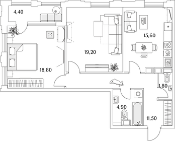 74 м², 2-комнатная квартира 15 006 228 ₽ - изображение 28