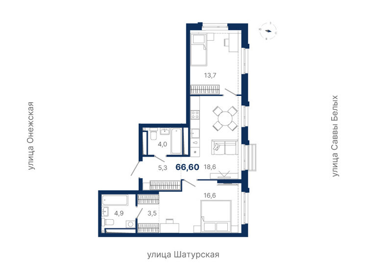 66,6 м², 2-комнатная квартира 11 956 415 ₽ - изображение 1