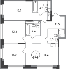 90,9 м², 3-комнатная квартира 17 500 000 ₽ - изображение 62