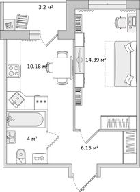 41,5 м², 2-комнатная квартира 4 990 000 ₽ - изображение 61