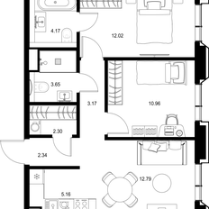 Квартира 56,6 м², 2-комнатная - изображение 3