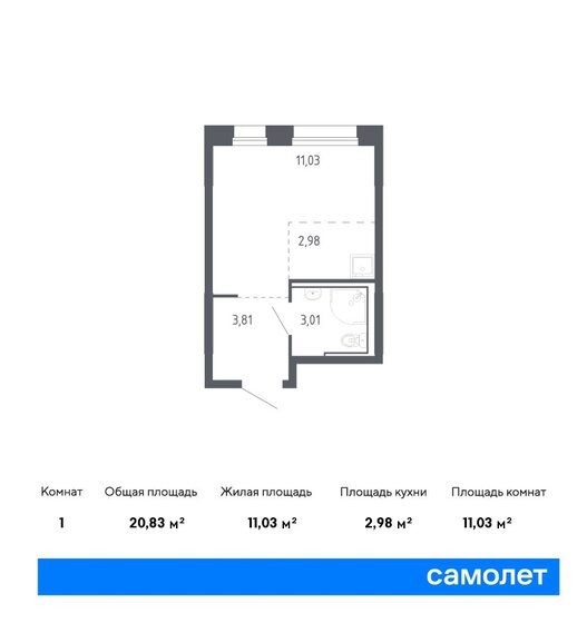 20,8 м², квартира-студия 3 961 851 ₽ - изображение 19