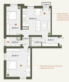 52,3 м², 1-комнатные апартаменты 12 547 200 ₽ - изображение 47