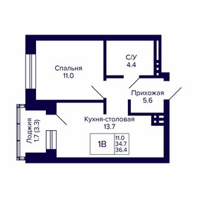 48,8 м², 1-комнатная квартира 4 600 000 ₽ - изображение 108