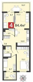 Квартира 84,4 м², 4-комнатная - изображение 1