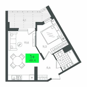49,5 м², 1-комнатная квартира 5 650 000 ₽ - изображение 60