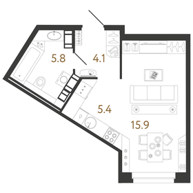 31,2 м², квартира-студия 11 815 727 ₽ - изображение 70