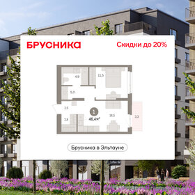 Квартира 46,4 м², 1-комнатная - изображение 1