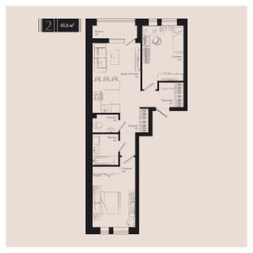 Квартира 61,6 м², 2-комнатная - изображение 1