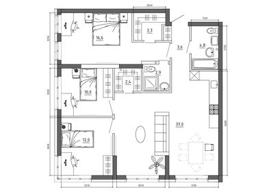 113,1 м², квартира-студия 14 080 950 ₽ - изображение 32