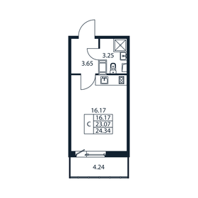 24,3 м², квартира-студия 4 185 888 ₽ - изображение 30