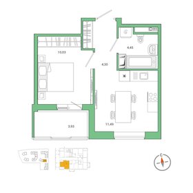 34 м², 1-комнатная квартира 5 550 000 ₽ - изображение 33