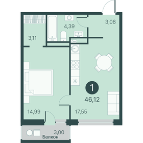 43,8 м², 2-комнатная квартира 4 290 000 ₽ - изображение 102