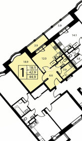 Квартира 43,2 м², 1-комнатная - изображение 1