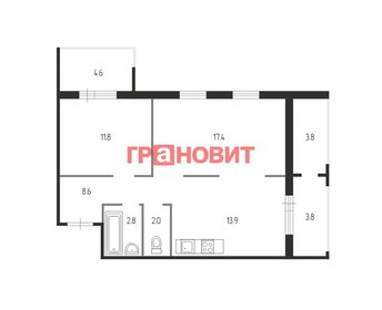 Квартира 68,7 м², 2-комнатная - изображение 1