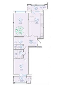 Квартира 65,2 м², 2-комнатная - изображение 1