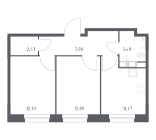 Квартира 49,2 м², 2-комнатная - изображение 1