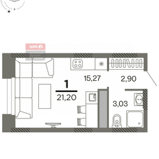 Квартира 21,2 м², студия - изображение 2