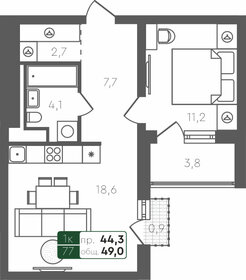 54,1 м², 1-комнатная квартира 6 350 000 ₽ - изображение 18