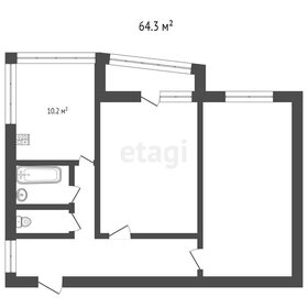 Квартира 64,3 м², 2-комнатная - изображение 2