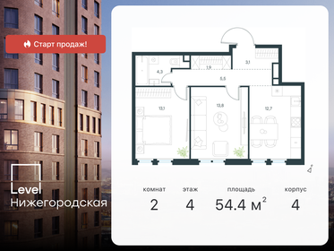 53,6 м², 2-комнатная квартира 17 308 404 ₽ - изображение 14