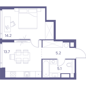 Квартира 38,2 м², 1-комнатная - изображение 1