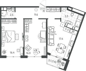 67 м², 2-комнатная квартира 14 000 000 ₽ - изображение 45