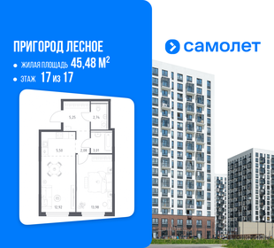 Квартира 45,5 м², 1-комнатная - изображение 1