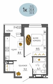 32 м², 1-комнатная квартира 4 217 088 ₽ - изображение 21
