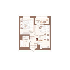 38,1 м², 1-комнатная квартира 3 809 640 ₽ - изображение 15