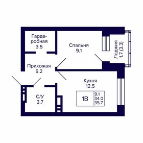 35 м², 1-комнатная квартира 3 150 000 ₽ - изображение 105