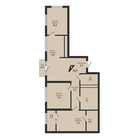Квартира 78 м², 3-комнатная - изображение 2