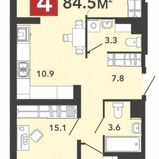 Квартира 84,5 м², 4-комнатная - изображение 5