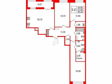 Квартира 92 м², 3-комнатная - изображение 1