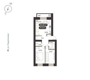 Квартира 63,8 м², 3-комнатная - изображение 1