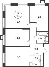 83 м², 3-комнатная квартира 20 900 000 ₽ - изображение 53