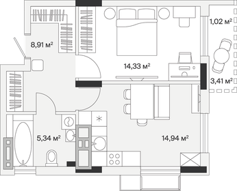 45,1 м², 1-комнатная квартира 6 532 250 ₽ - изображение 11