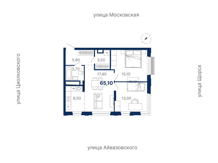 65,1 м², 2-комнатная квартира 12 751 918 ₽ - изображение 27
