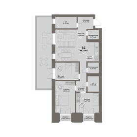Квартира 95,2 м², студия - изображение 1