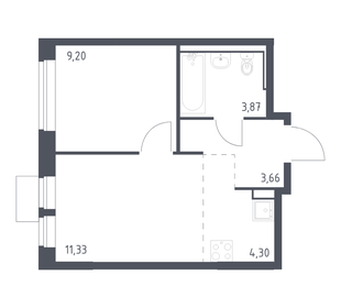 Квартира 32,4 м², 1-комнатная - изображение 1