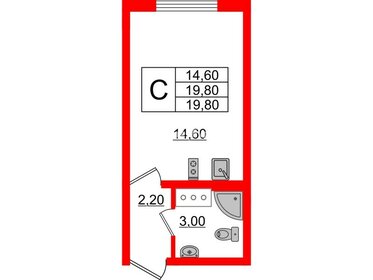 Квартира 19,8 м², студия - изображение 1